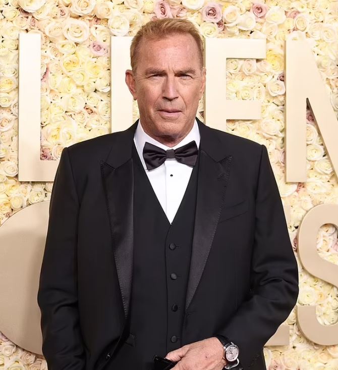 Yellowstone’ Star Kevin Costner Hits The 2024 Golden Globes Red Carpet
